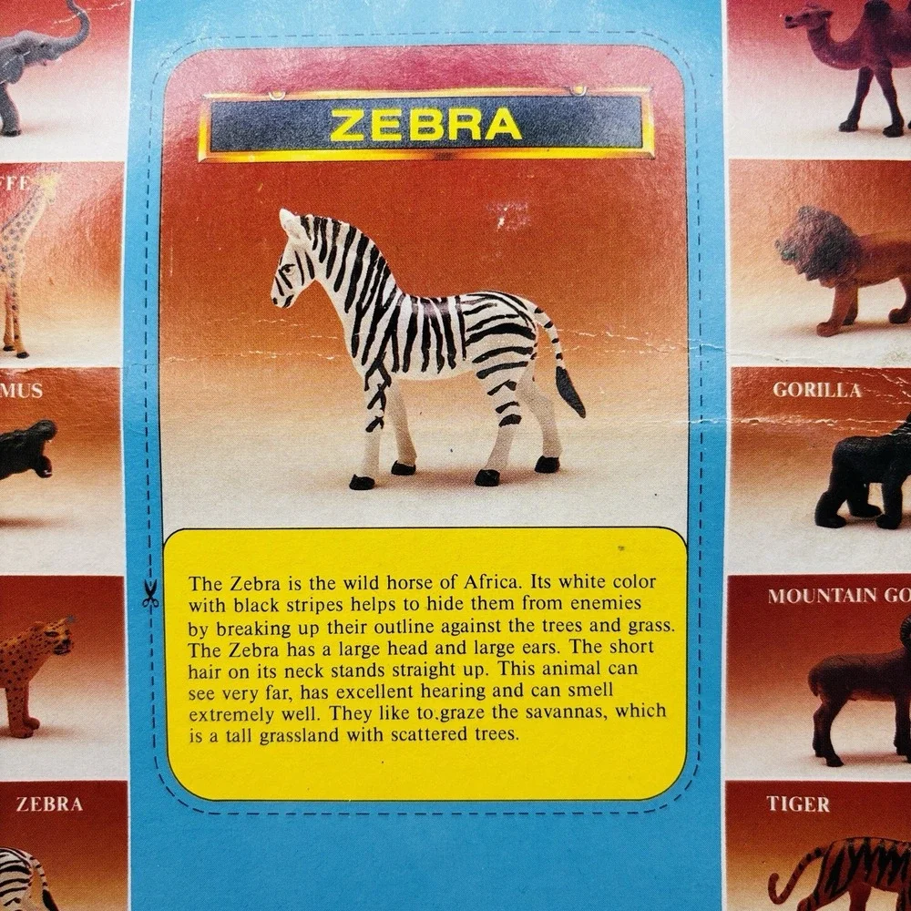 Vintage 1988 Funrise International Zoo Collection Zebra Camel NIP Sealed